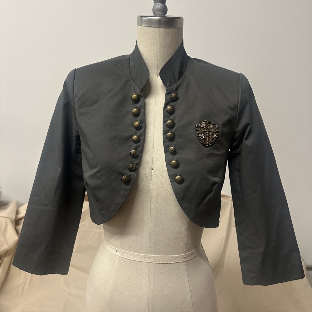 Women's Charcoal Grey Military Style Jacket